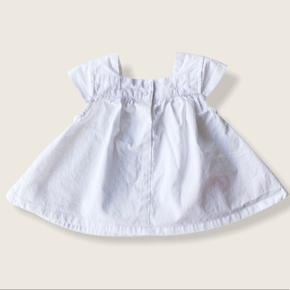 Gymboree 12-18M White Cap Sleeve Pink Bow Top - Picture 2 of 7